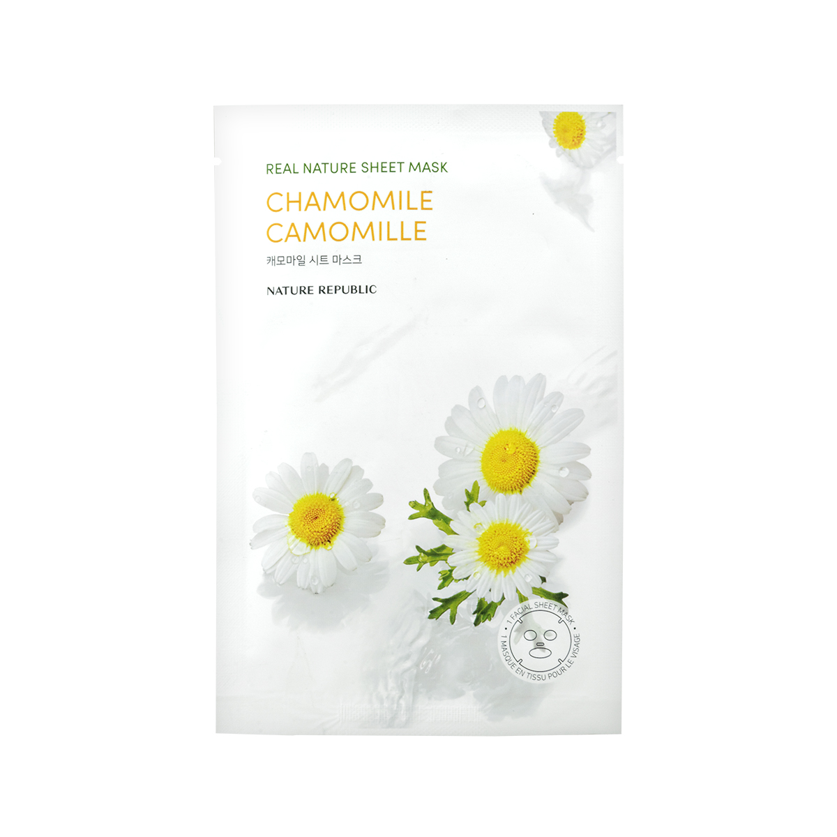 Nature Republic – Mască tip șervețel cu mușețel pentru calmare și reducerea roșeții 23ml