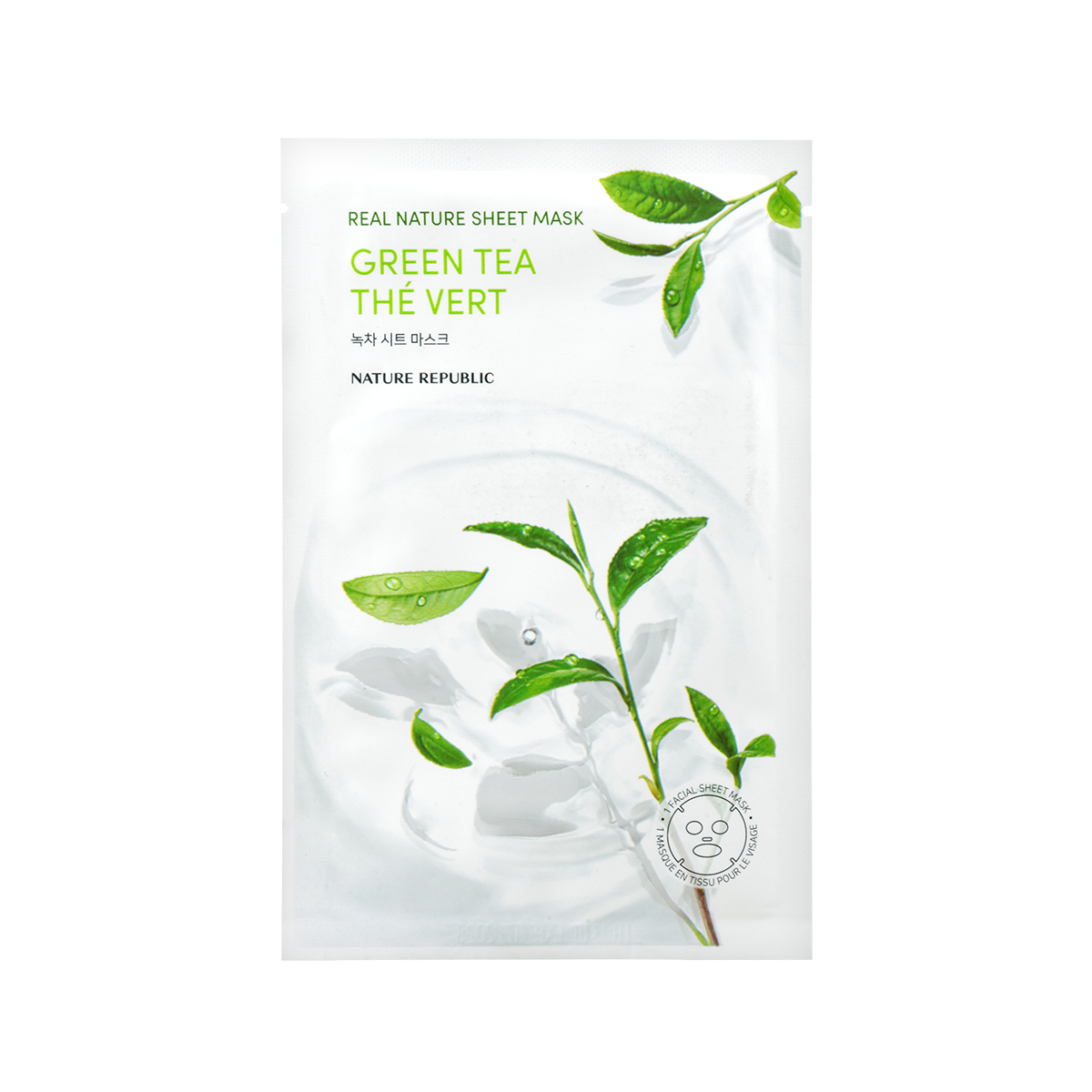Nature Republic – Mască tip șervețel cu ceai verde pentru calmare și echilibrare 23ml