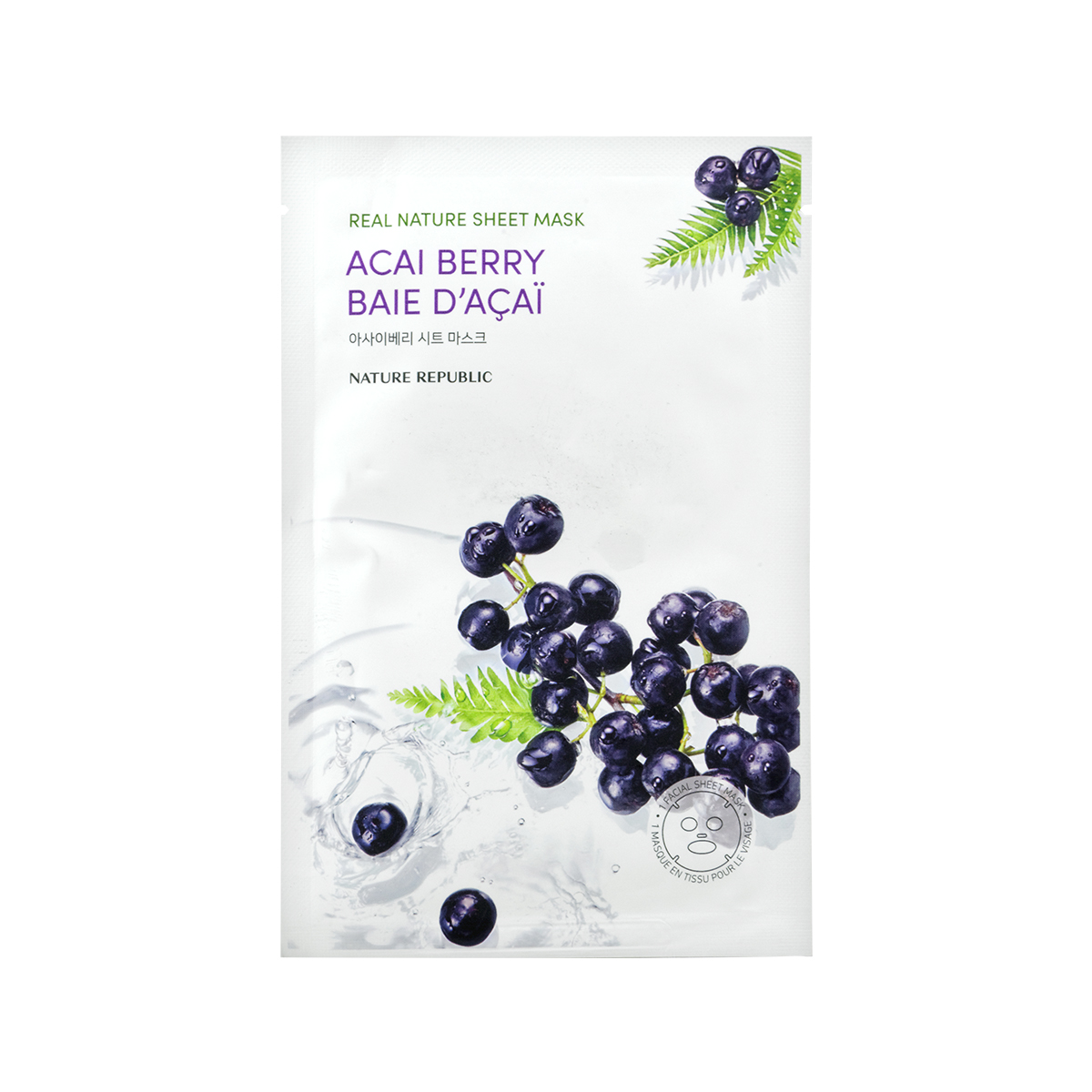 Nature Republic – Mască tip șervețel cu acai berry pentru proțectie antioxidantă 23ml