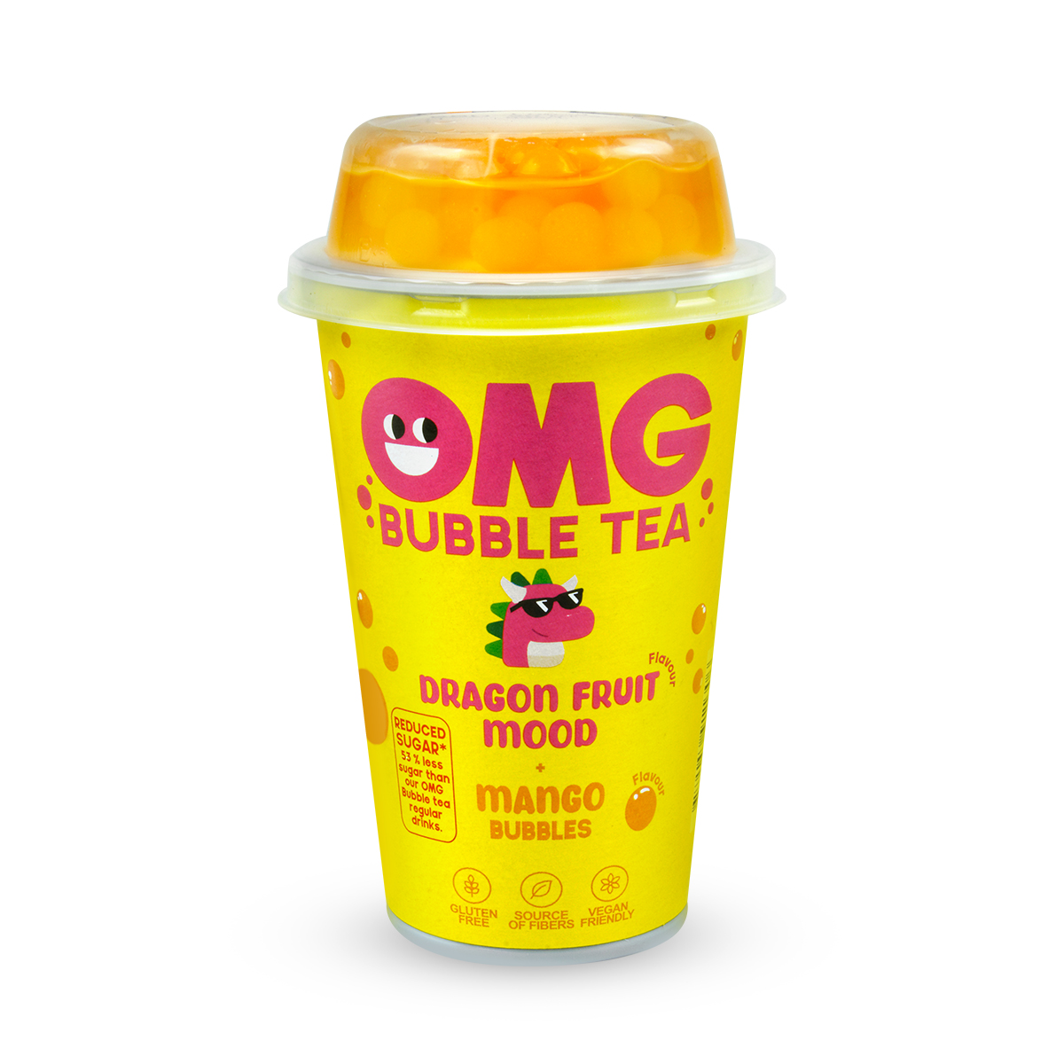 OMG Bubble Tea - aromă de fructul dragonului & perle mango 265ml