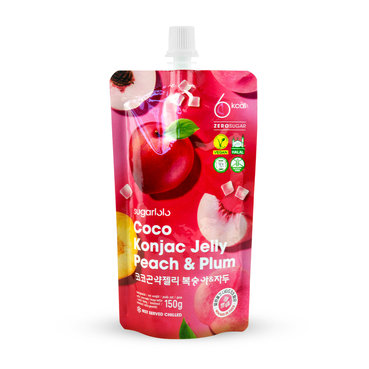 Jeleu Coco Konjac - Piersici & Prune SUGARLOLO 150g