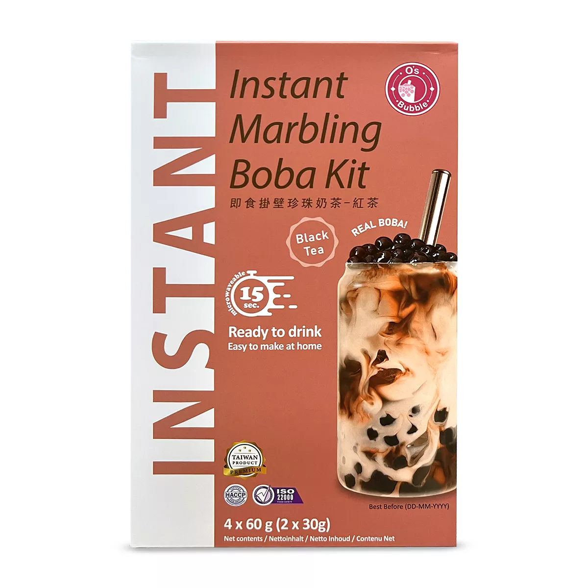 Kit Instant Bubble Tea (Black Tea) O's Bubble 240g