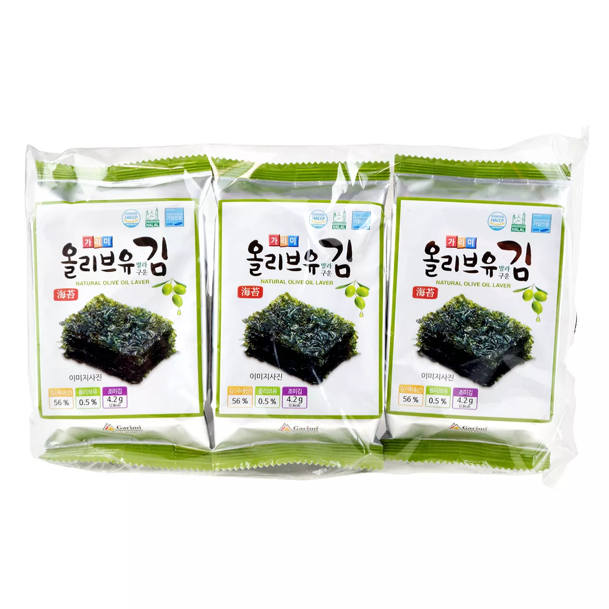 Alge marine prăjite cu ulei de măsline GARIMI 3x4.2g
