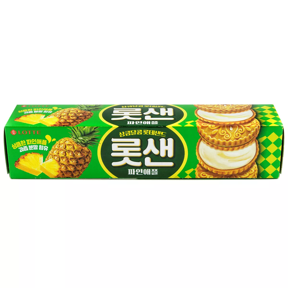 Biscuiți umpluți cu cremă de ananas LOTTE 105g