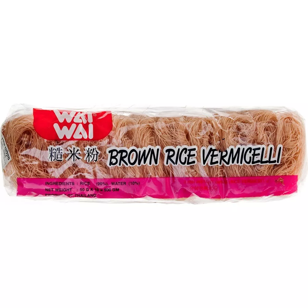 Tăiței de orez brun Vermicelli WAI WAI 500g