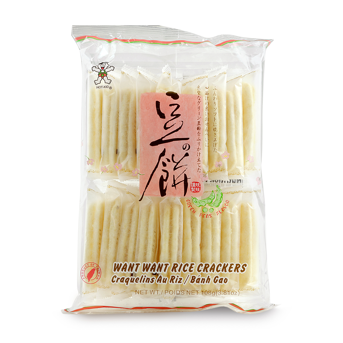 Snack din orez cu aromă de mazăre WANT WANT 108g