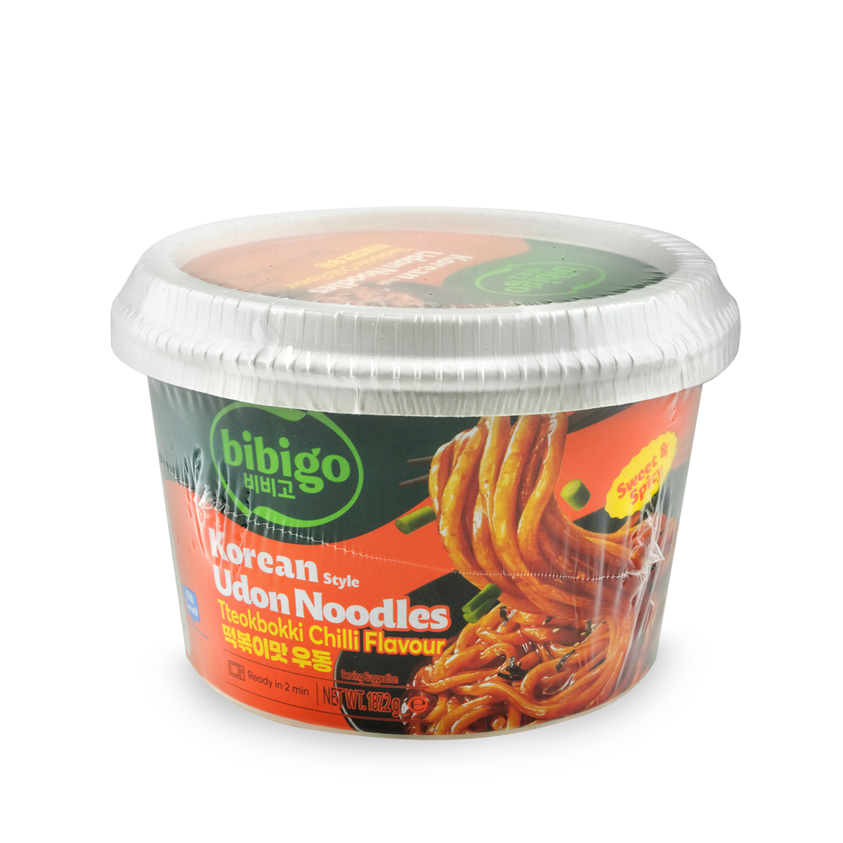 Tăiței instant Udon Tteokbokki Chilli Bowl BIBIGO 187g