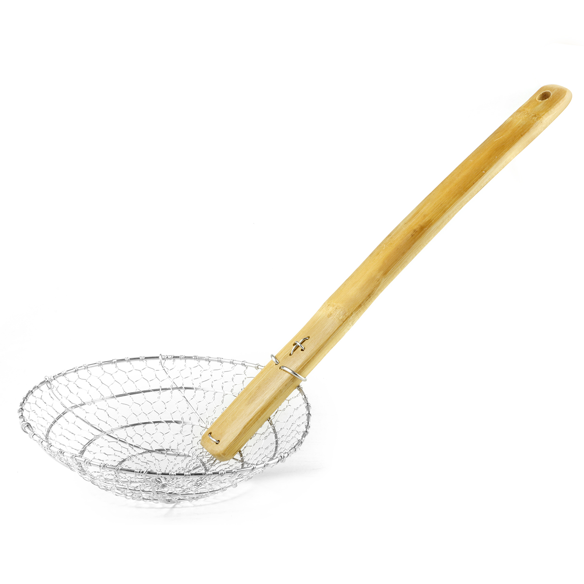 Strecurătoare din fier cu mâner lemn pentru tăiței 17cm