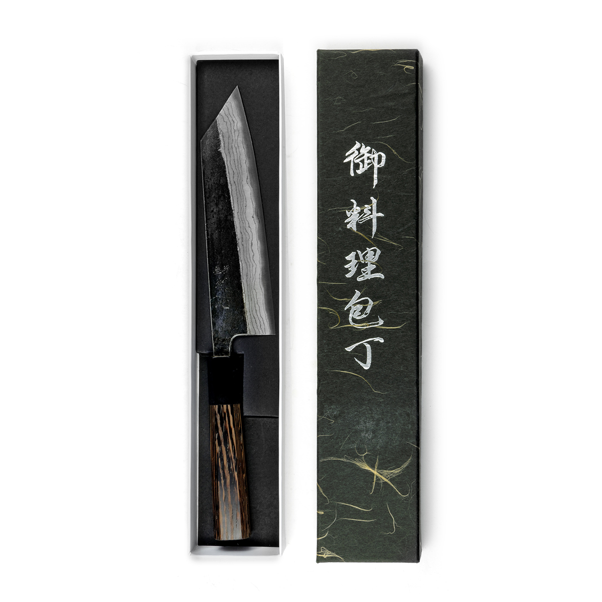 Cuțit japonez Bunka Kumokage Aogami #2 Kuro-Uchi Damascus 180mm