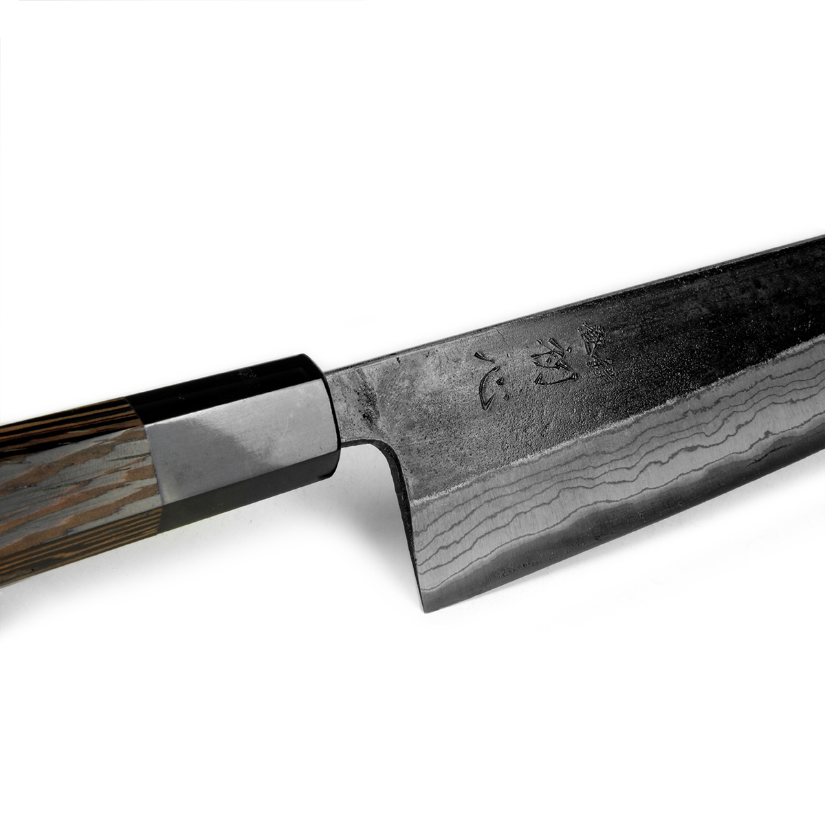 ogawaka CT-L 14-15 161cm 希少Limited Cuțit japonez Bunka Kumokage Aogami #2 Kuro-Uchi Damascus 180mm