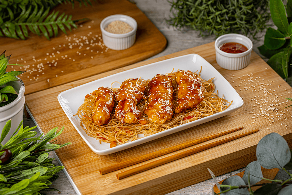 Puiul asiatic caramelizat